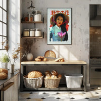 Asian Serenity: Lotus and Traditional Attire Cultural Poster PosterGoat