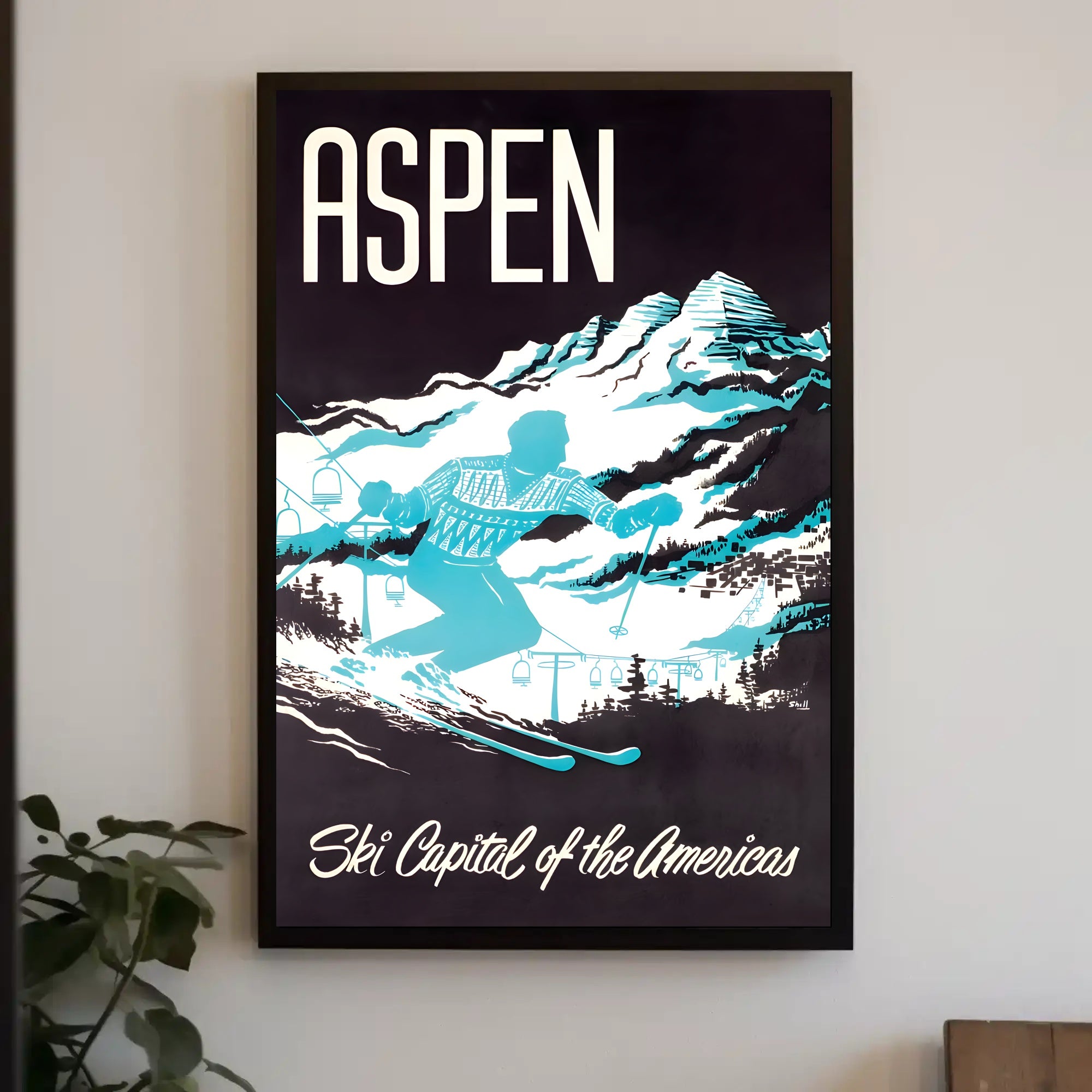Aspen Ski Adventure in Winter Sports Poster PosterGoat