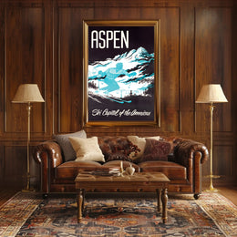 Aspen Ski Adventure in Winter Sports Poster PosterGoat