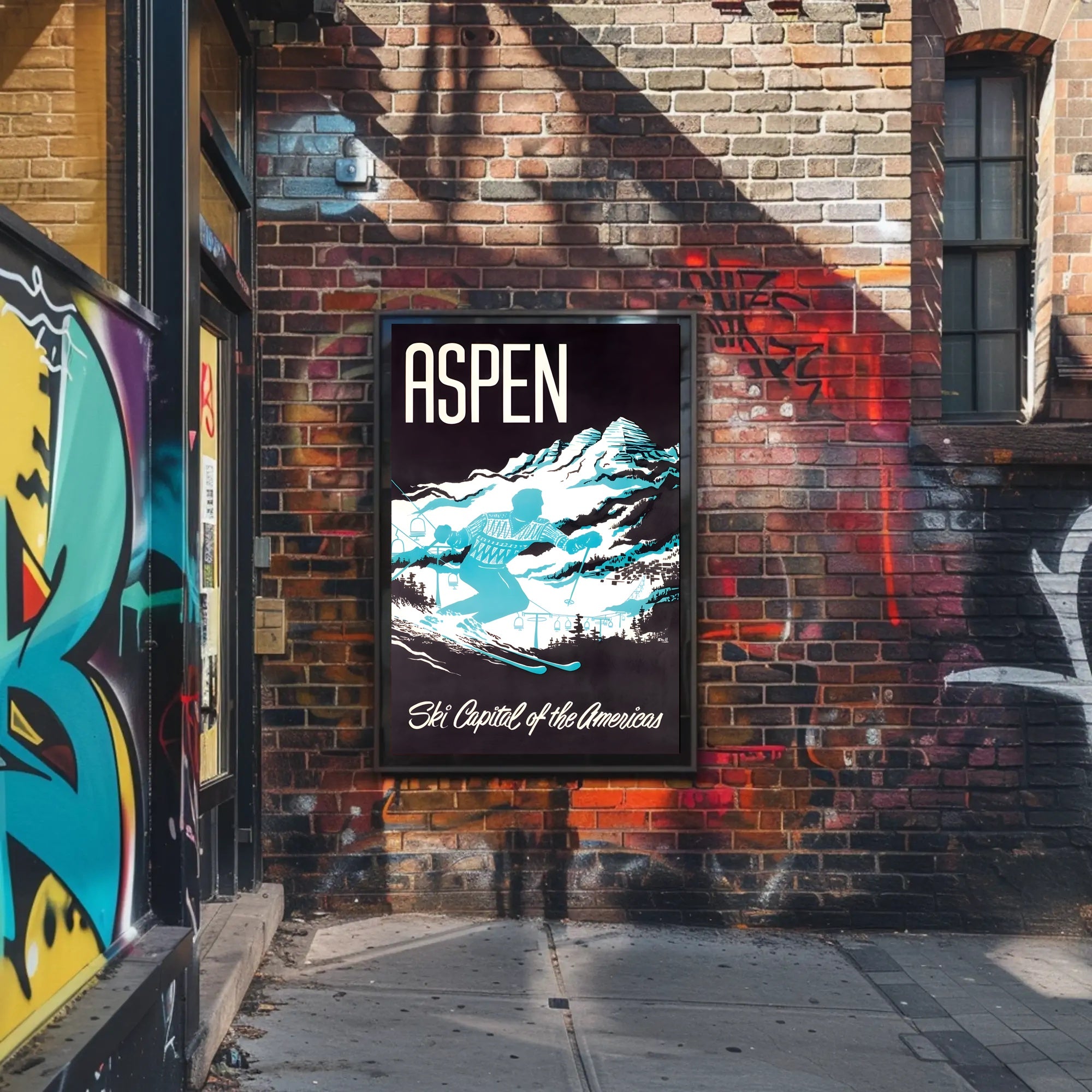 Aspen Ski Adventure in Winter Sports Poster PosterGoat