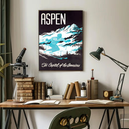 Aspen Ski Adventure in Winter Sports Poster PosterGoat