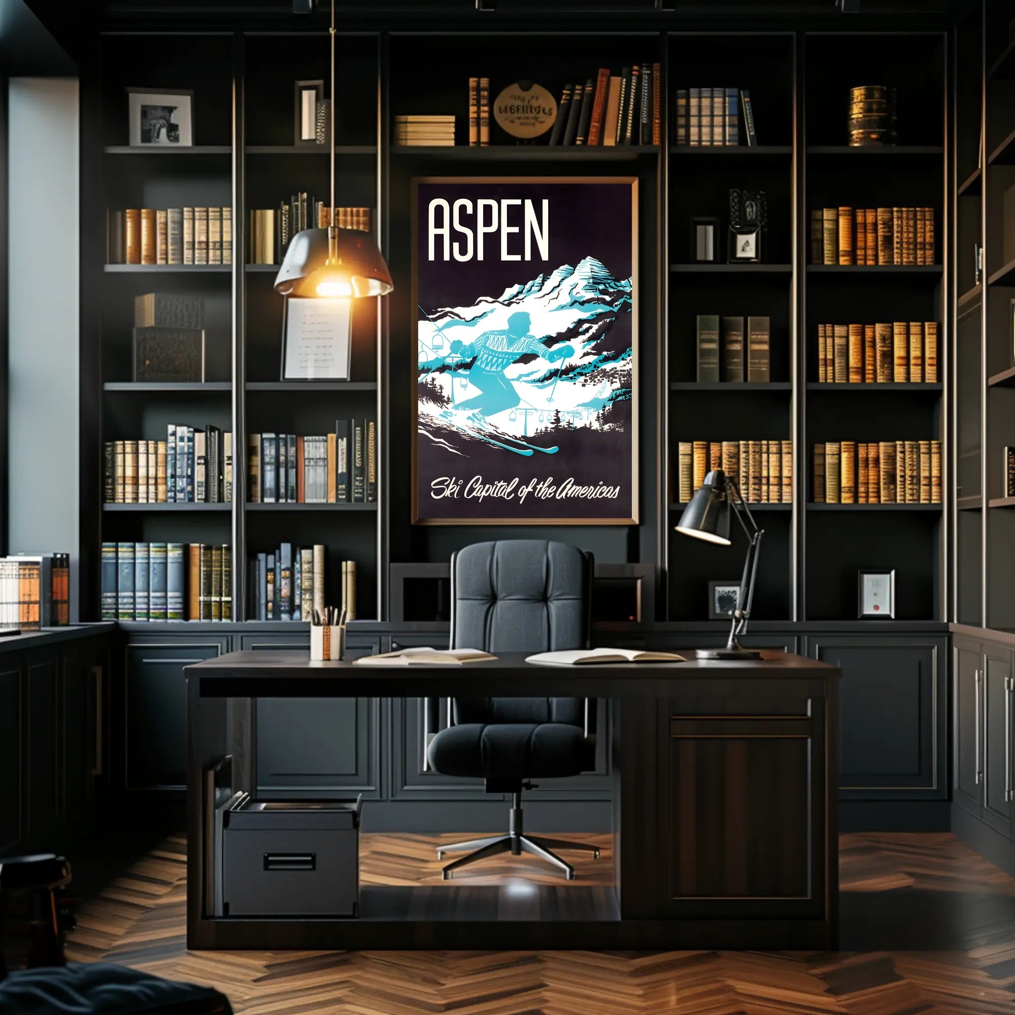Aspen Ski Adventure in Winter Sports Poster PosterGoat