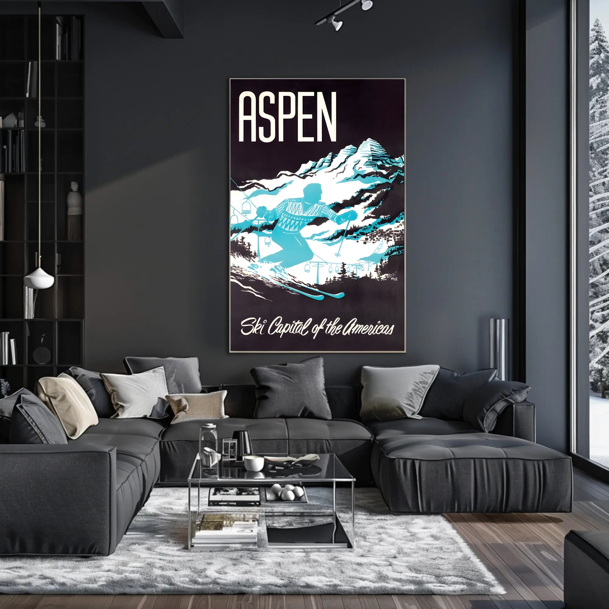Aspen Ski Adventure in Winter Sports Poster PosterGoat