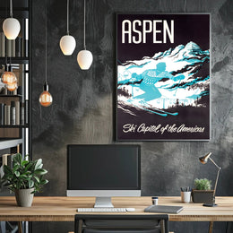 Aspen Ski Adventure in Winter Sports Poster PosterGoat