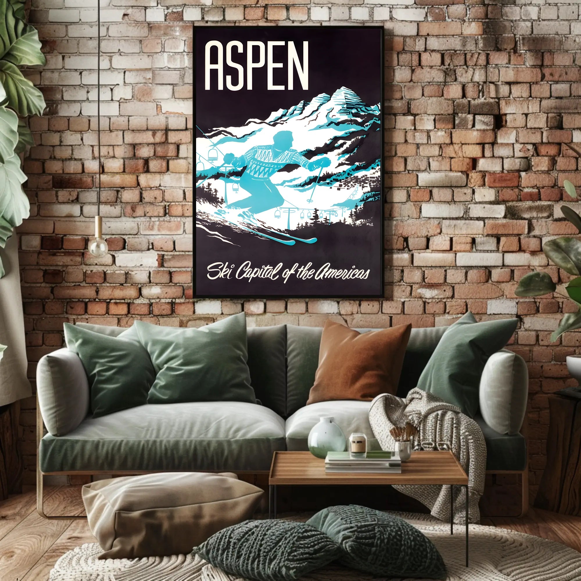 Aspen Ski Adventure in Winter Sports Poster PosterGoat