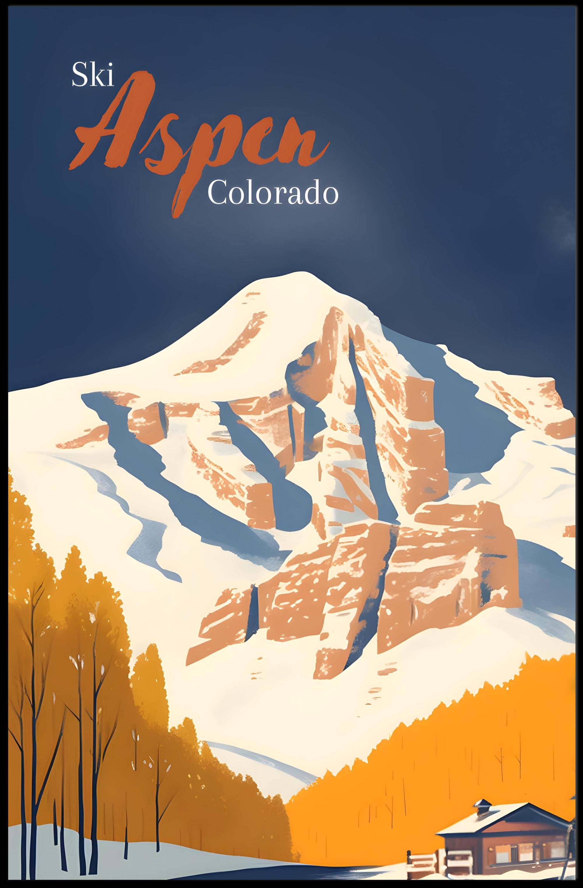 Aspen Skiing Adventure Vintage Travel Poster PosterGoat