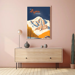 Aspen Skiing Adventure Vintage Travel Poster PosterGoat