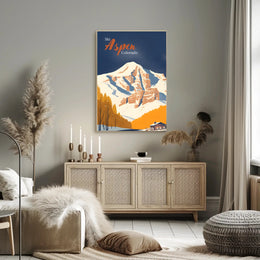 Aspen Skiing Adventure Vintage Travel Poster PosterGoat