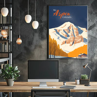 Aspen Skiing Adventure Vintage Travel Poster PosterGoat