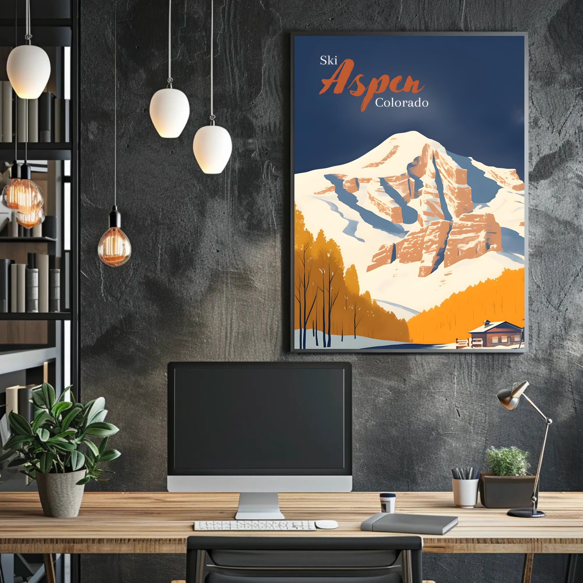 Aspen Skiing Adventure Vintage Travel Poster PosterGoat