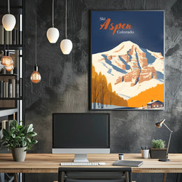 Aspen Skiing Adventure Vintage Travel Poster PosterGoat
