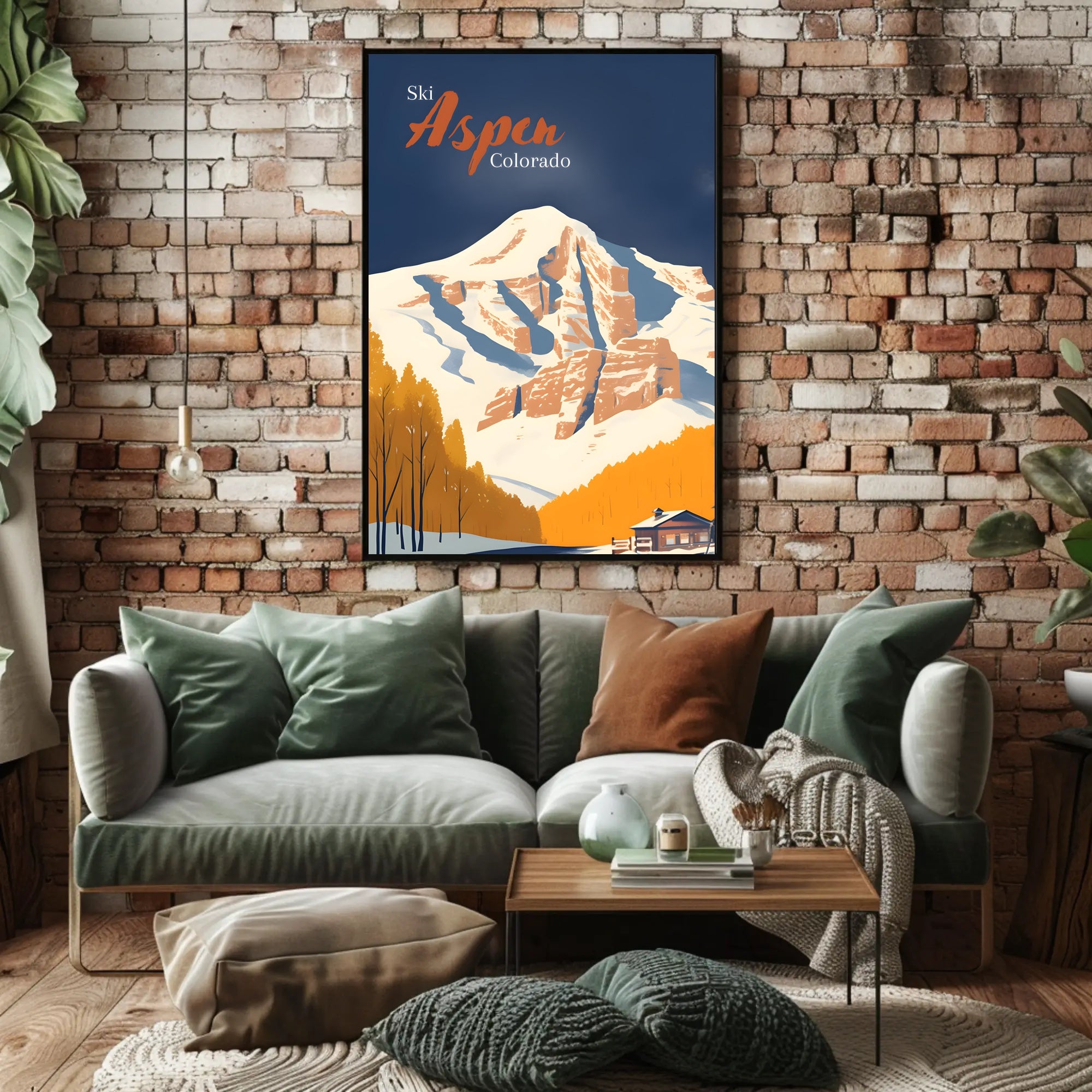Aspen Skiing Adventure Vintage Travel Poster PosterGoat