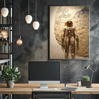 Astronaut Adventure Lunar Exploration Futuristic Sci-Fi Poster PosterGoat