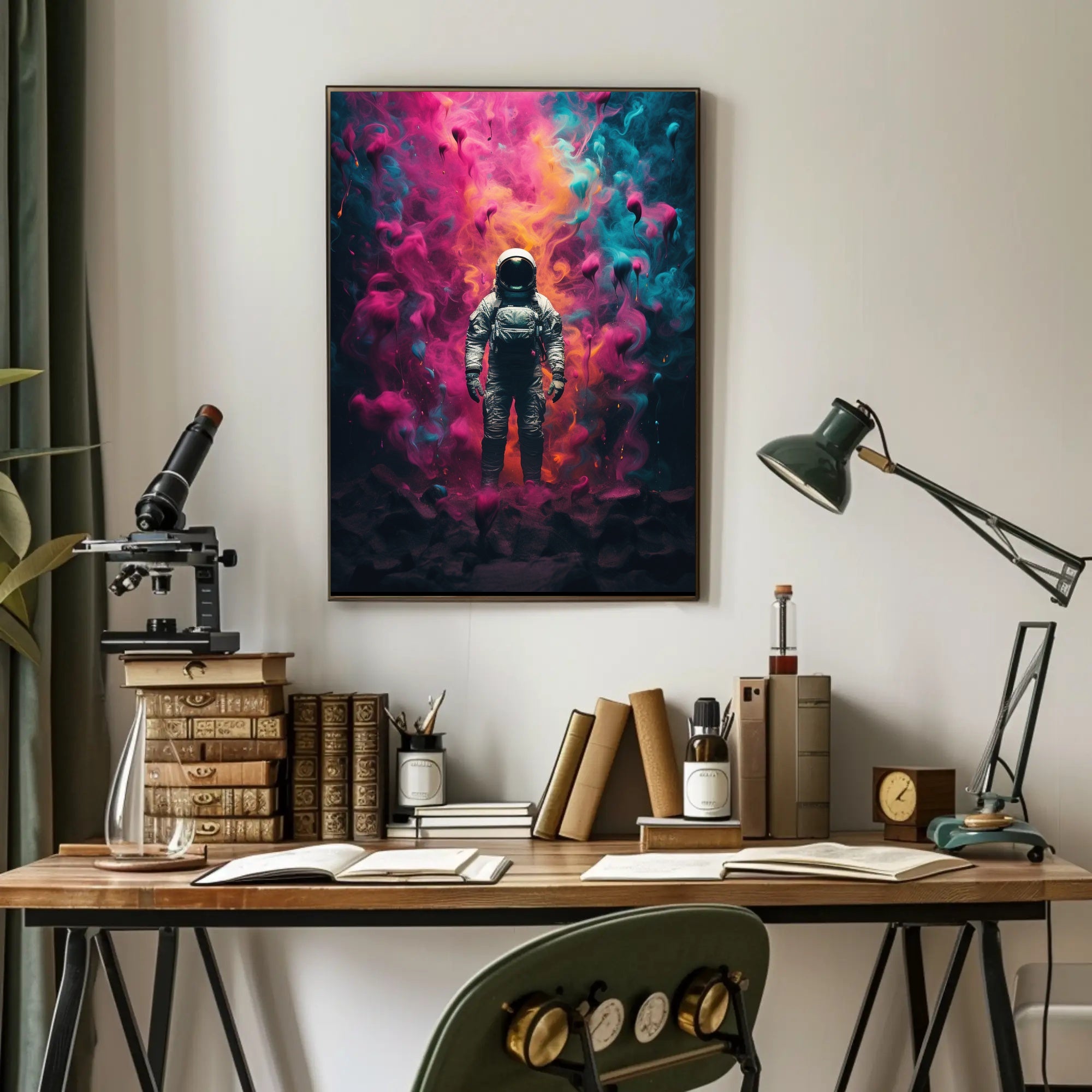 Astronaut Cosmic Exploration Futuristic Sci-Fi Poster PosterGoat