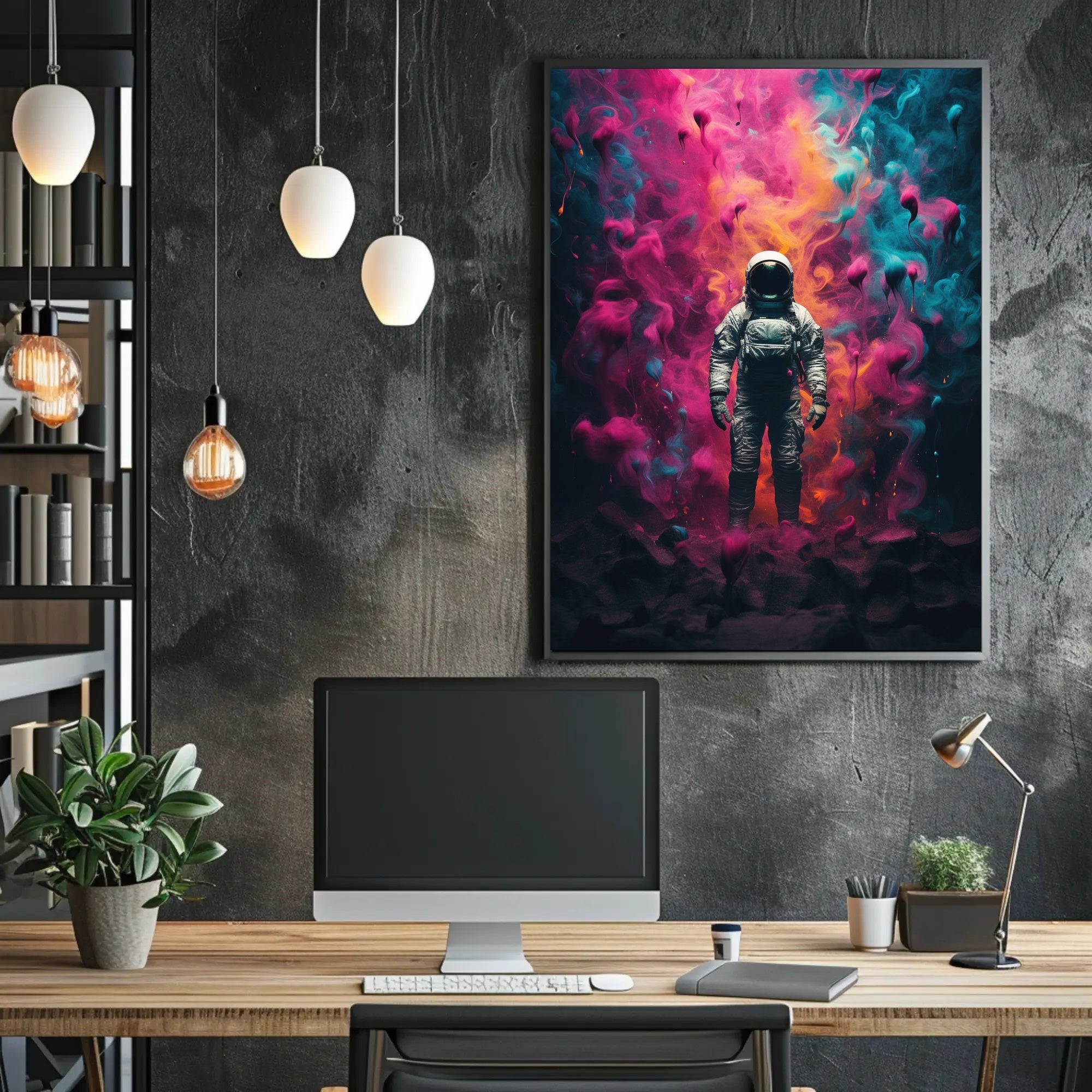 Astronaut Cosmic Exploration Futuristic Sci-Fi Poster PosterGoat