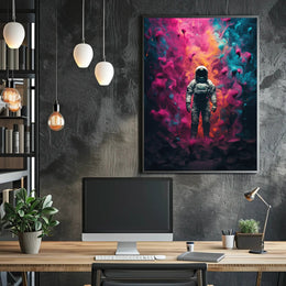 Astronaut Cosmic Exploration Futuristic Sci-Fi Poster PosterGoat