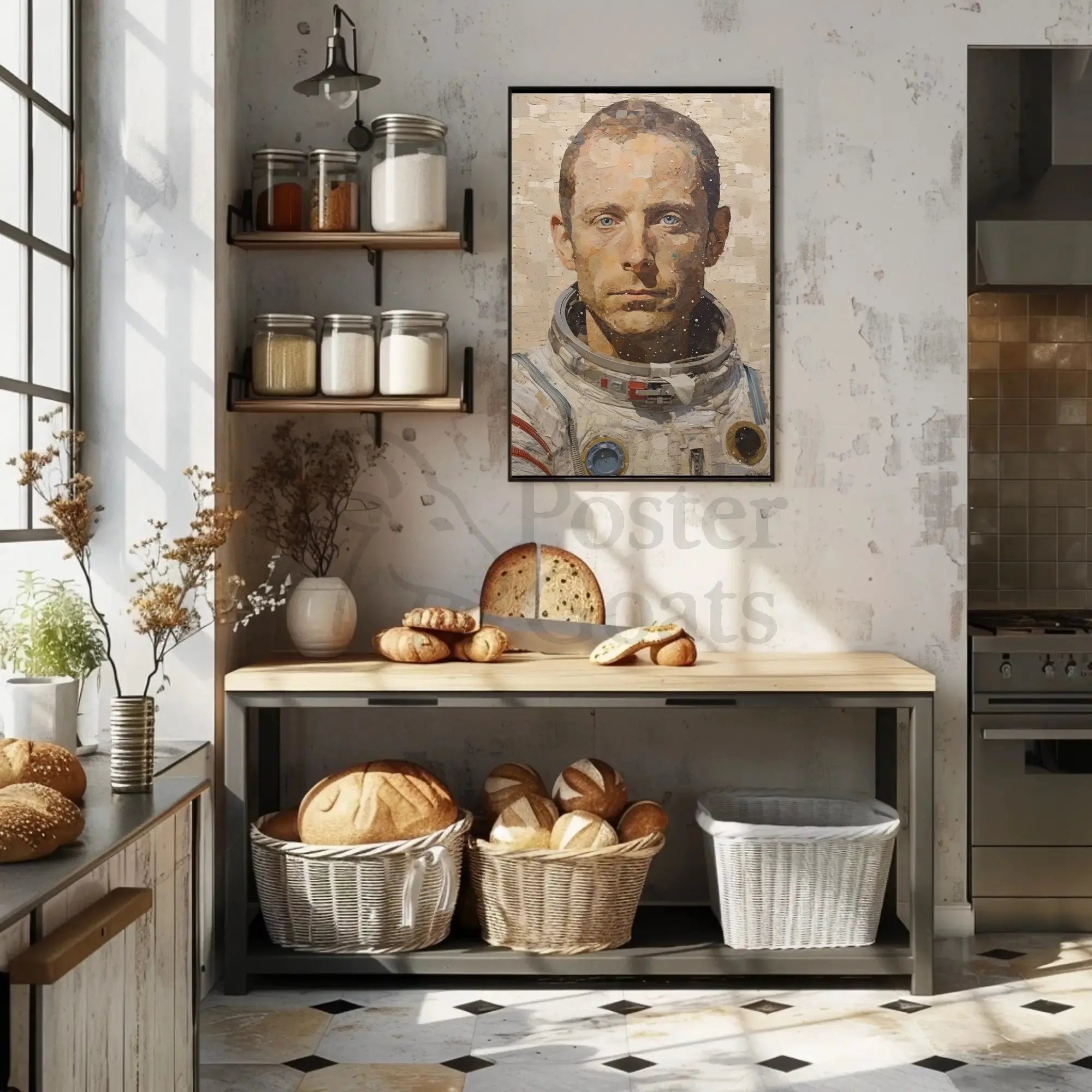 Astronaut Exploration Theme Futuristic Sci-Fi Poster PosterGoat