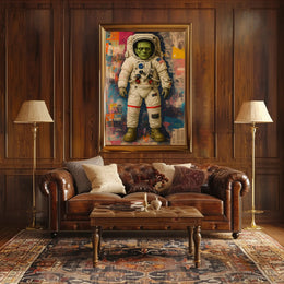 Astronaut Frankenstein Space Adventure Futuristic Sci-Fi Poster PosterGoat