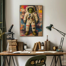 Astronaut Frankenstein Space Adventure Futuristic Sci-Fi Poster PosterGoat