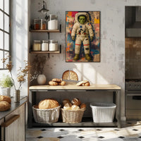 Astronaut Frankenstein Space Adventure Futuristic Sci-Fi Poster PosterGoat