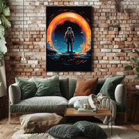 Astronaut Gazing at Cosmic Phenomenon Futuristic Sci-Fi Poster PosterGoat