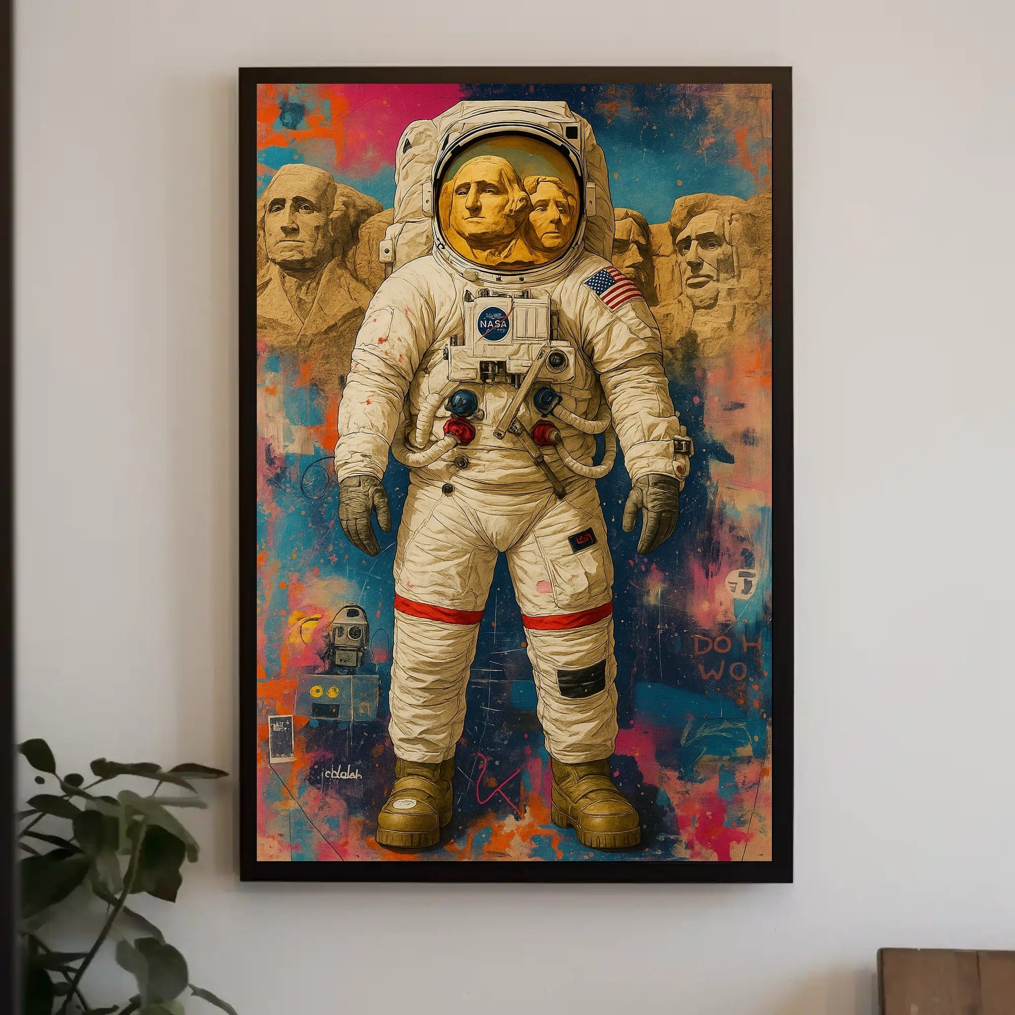Astronaut Monument Visor Art: Futuristic Sci-Fi Poster PosterGoat