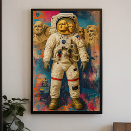 Astronaut Monument Visor Art: Futuristic Sci-Fi Poster PosterGoat
