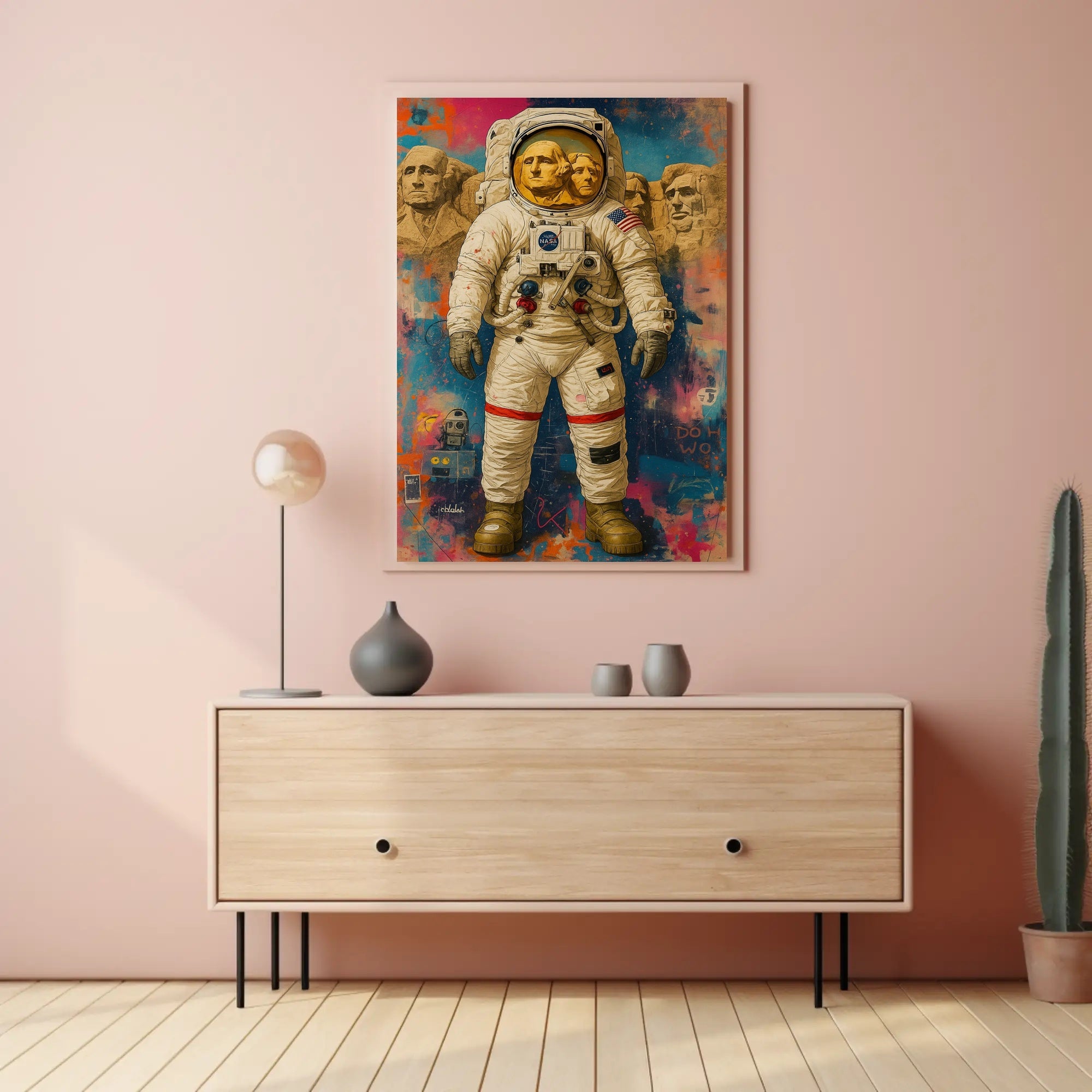 Astronaut Monument Visor Art: Futuristic Sci-Fi Poster PosterGoat