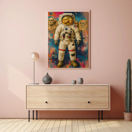 Astronaut Monument Visor Art: Futuristic Sci-Fi Poster PosterGoat