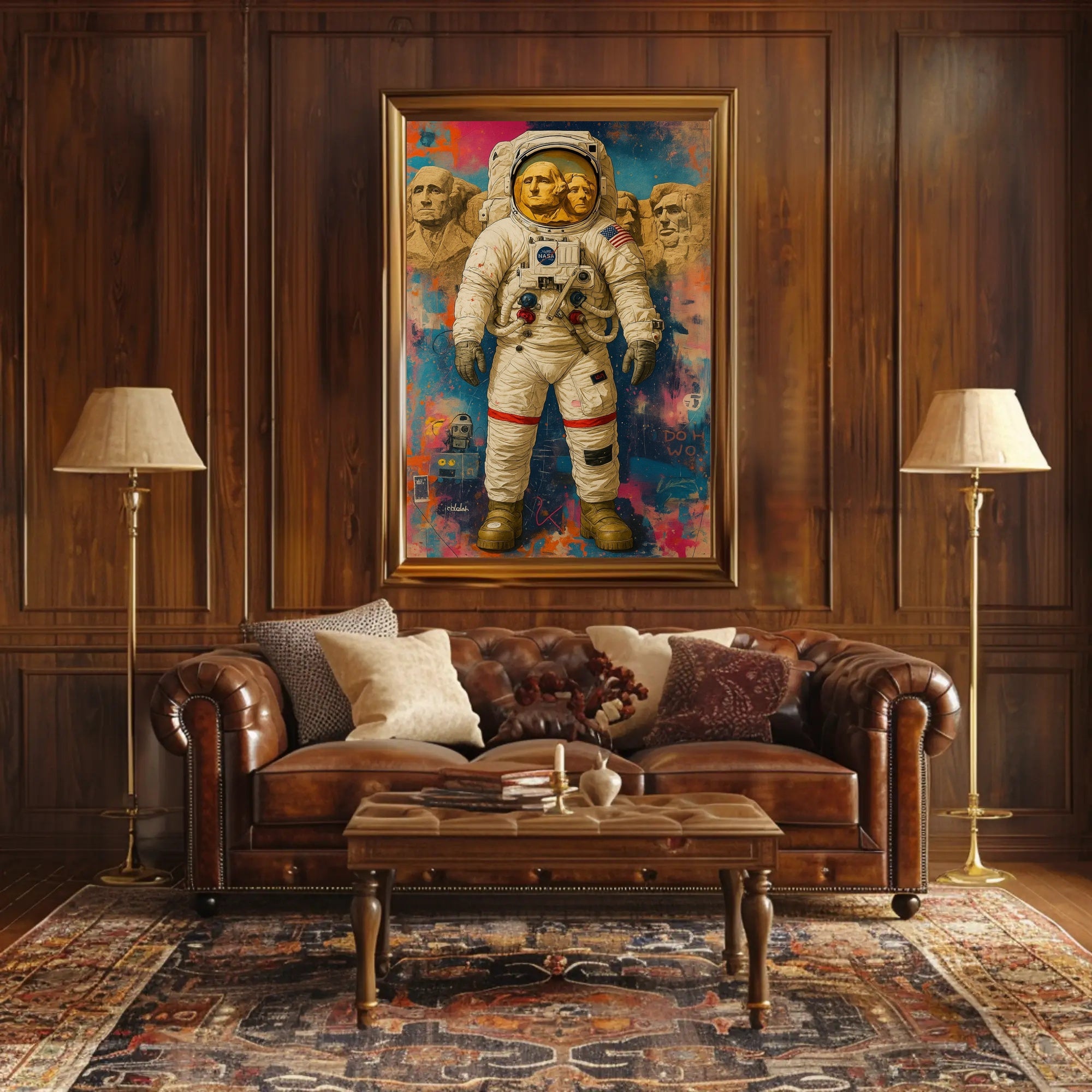 Astronaut Monument Visor Art: Futuristic Sci-Fi Poster PosterGoat