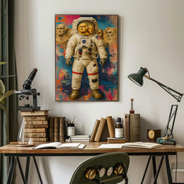 Astronaut Monument Visor Art: Futuristic Sci-Fi Poster PosterGoat