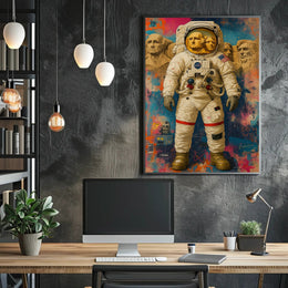 Astronaut Monument Visor Art: Futuristic Sci-Fi Poster PosterGoat