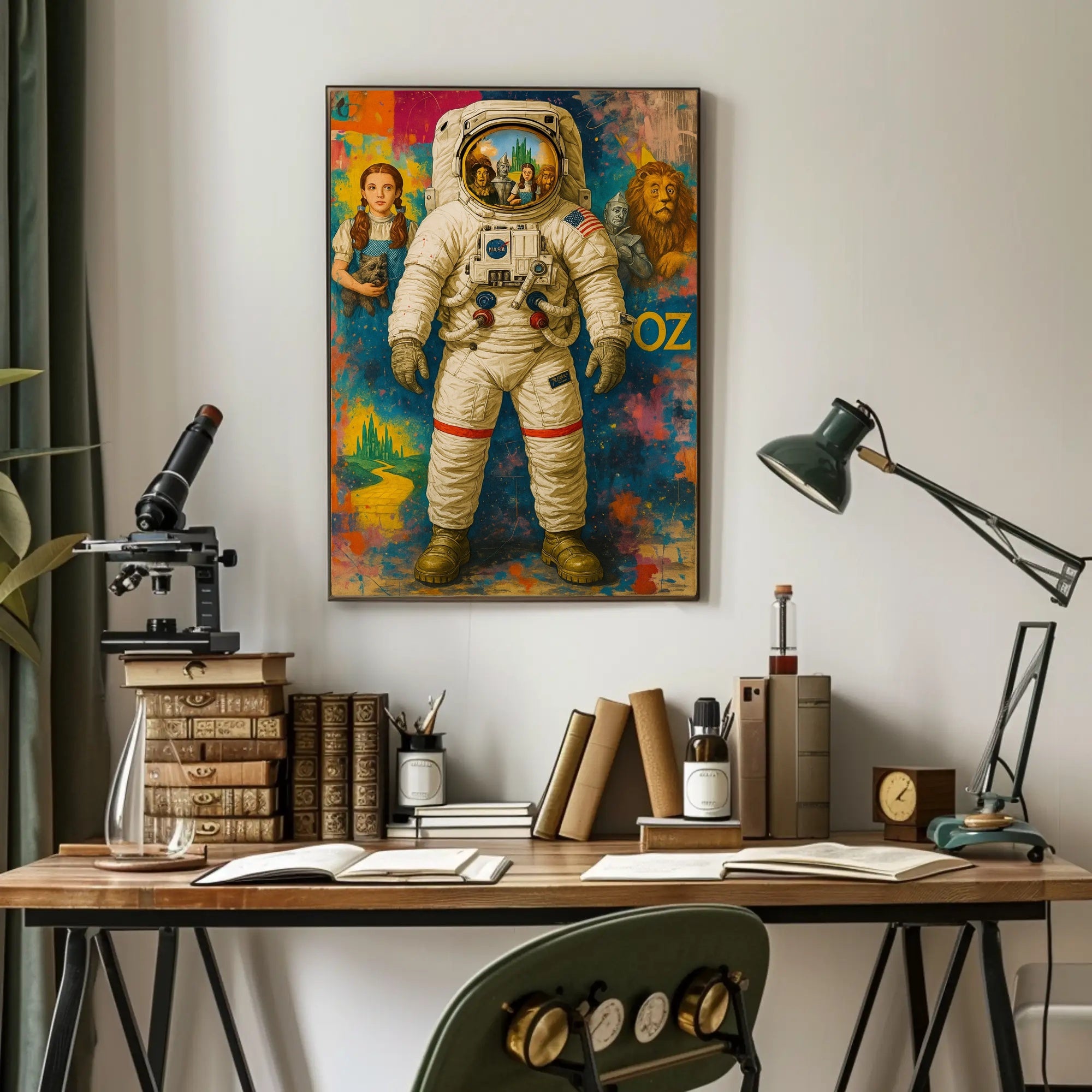 Astronaut Oz Scenes Artistic Pop Culture Poster PosterGoat