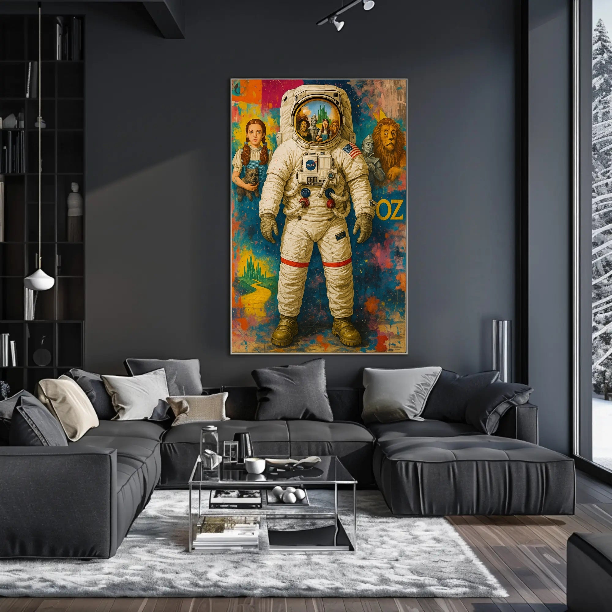 Astronaut Oz Scenes Artistic Pop Culture Poster PosterGoat