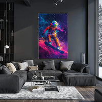 Astronaut Snowboarding Adventure Futuristic Sci-Fi Poster PosterGoat