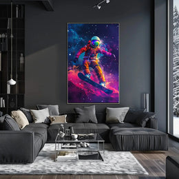 Astronaut Snowboarding Adventure Futuristic Sci-Fi Poster PosterGoat