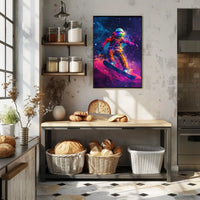 Astronaut Snowboarding Adventure Futuristic Sci-Fi Poster PosterGoat