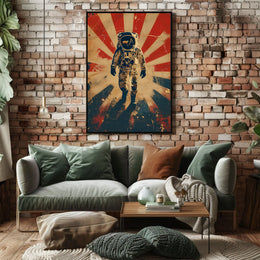 Astronaut Space Exploration Adventure Retro Futuristic Sci-Fi Poster PosterGoat