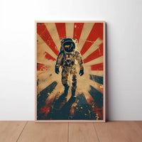 Astronaut Space Exploration Adventure Retro Futuristic Sci-Fi Poster PosterGoat