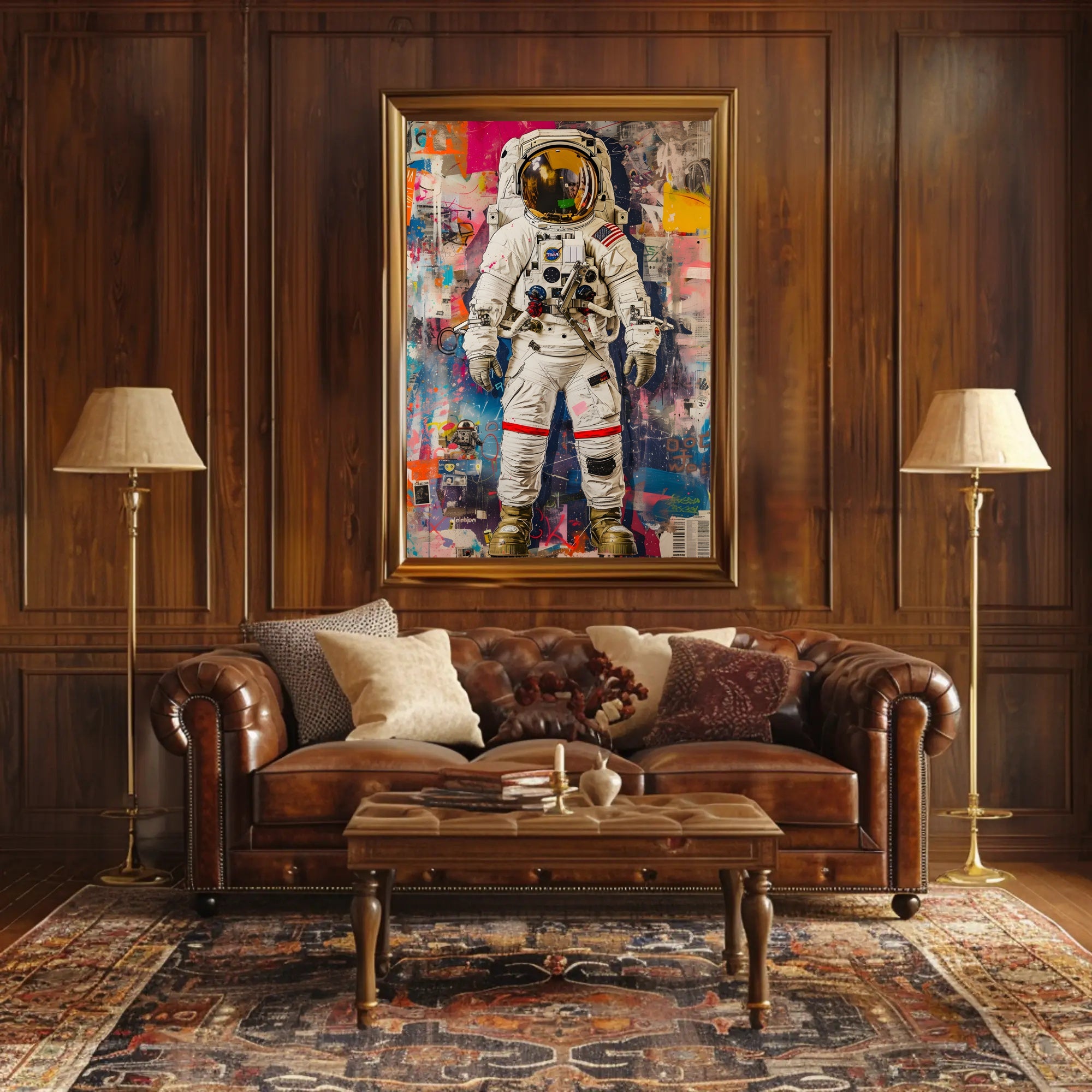 Astronaut Street Art Vibes: Abstract, Artistic, or Pop Culture Poster PosterGoat