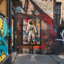 Astronaut Street Art Vibes: Abstract, Artistic, or Pop Culture Poster PosterGoat