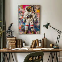 Astronaut Street Art Vibes: Abstract, Artistic, or Pop Culture Poster PosterGoat