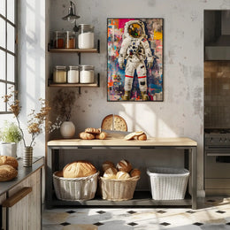 Astronaut Street Art Vibes: Abstract, Artistic, or Pop Culture Poster PosterGoat