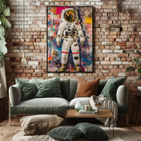 Astronaut Street Art Vibes: Abstract, Artistic, or Pop Culture Poster PosterGoat