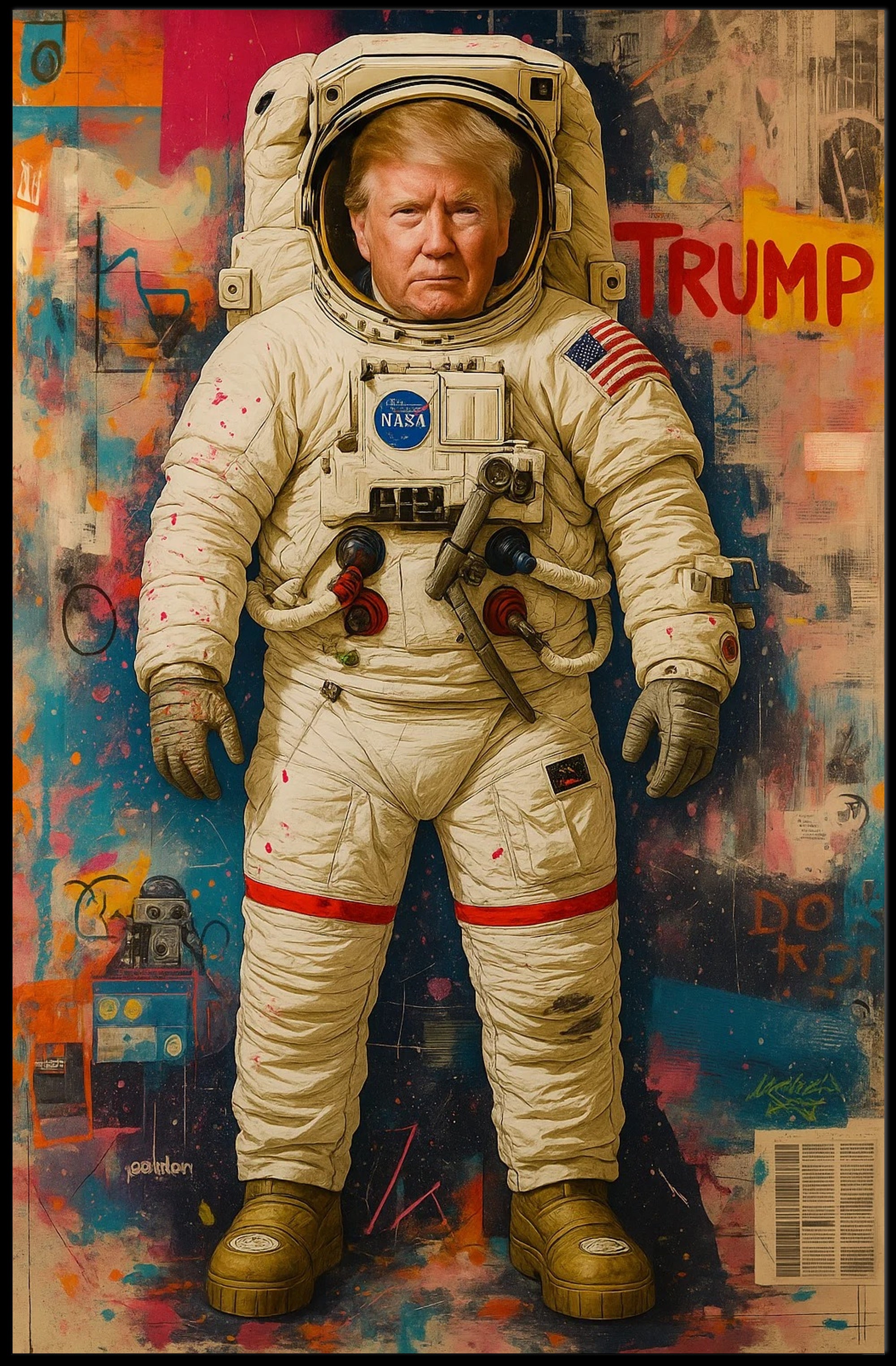Astronaut Trump Pop-Art Political Propaganda Poster PosterGoat