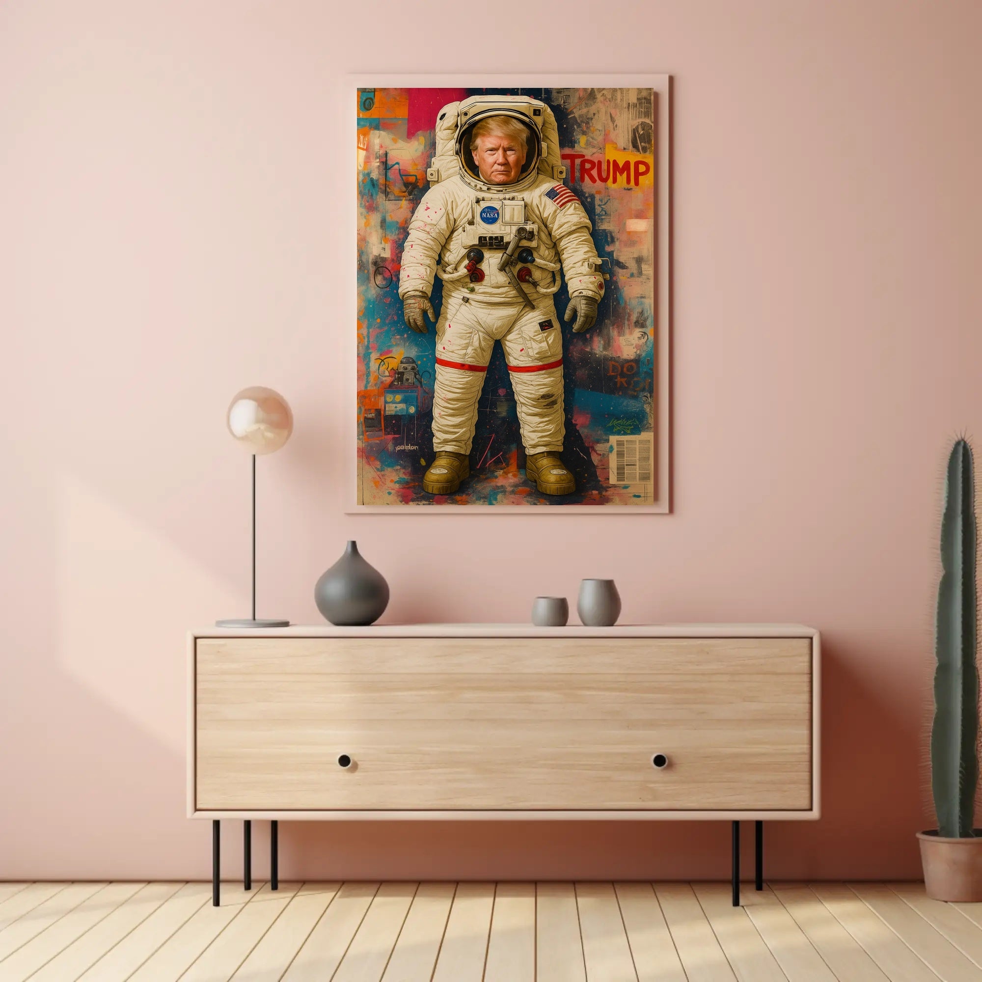 Astronaut Trump Pop-Art Political Propaganda Poster PosterGoat