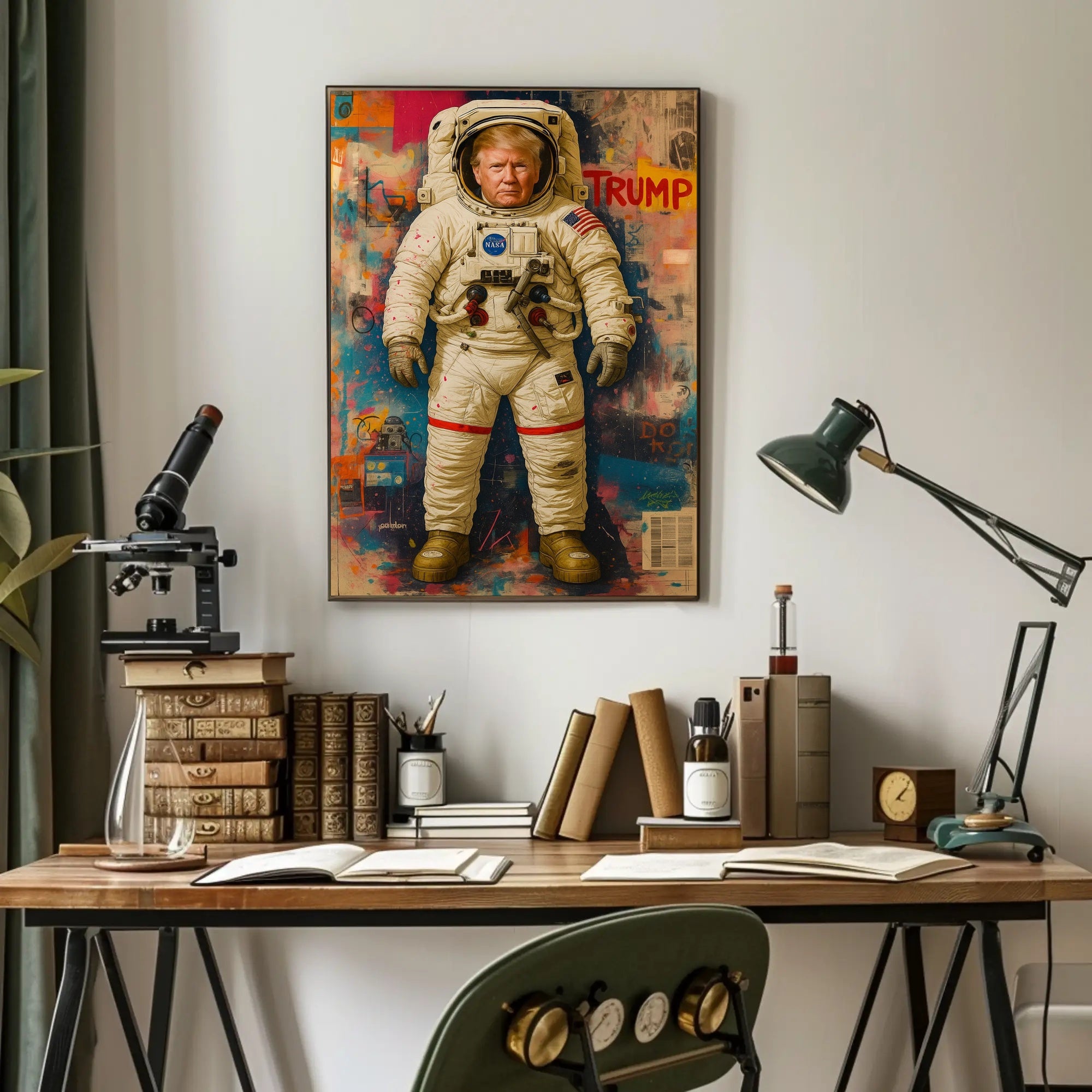 Astronaut Trump Pop-Art Political Propaganda Poster PosterGoat