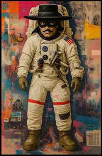 Astronaut Zorro Pop Culture Artistic Poster PosterGoat