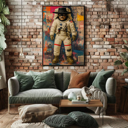 Astronaut Zorro Pop Culture Artistic Poster PosterGoat