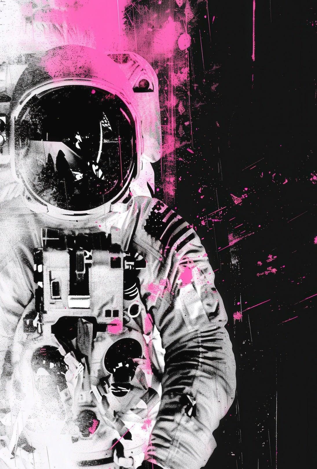 Astronaut in Motion Futuristic Sci-Fi Poster PosterGoat